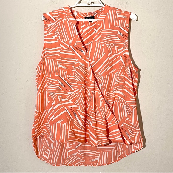 The Limited Tops - The Limited Drape Front Coral Sleeveless Blouse